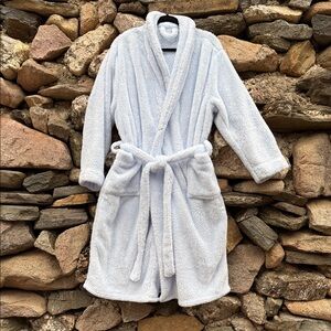 🛁 Pavilia Ultra-Soft Plush Fleece Spa Robe Light Blue Belted Cozy Lounge